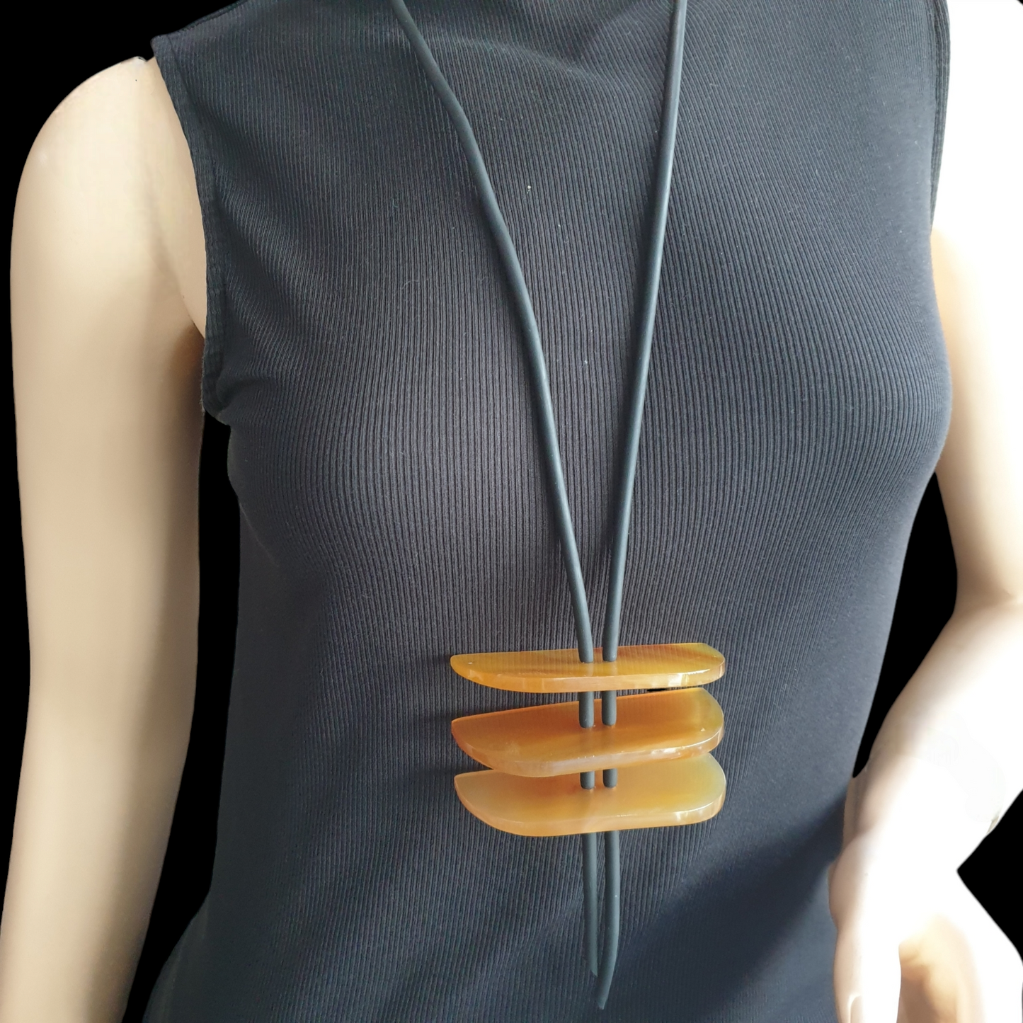 Handmade Pendant Necklace, Unique Jewelry Made by Buffalo Horn