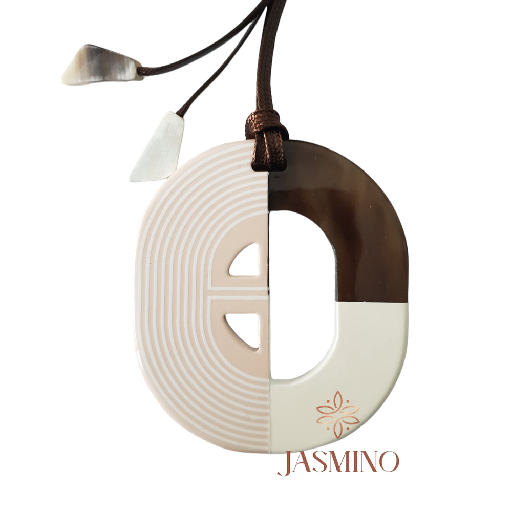 
                  
                    Jasmino Autumn Unique Two-Faced Orange Pendant Necklace Made By Natural Buffalo Horn
                  
                