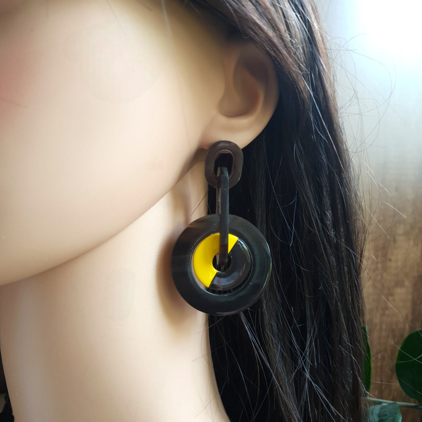 Jasmino Unique Tire Sport Drop Earrings For Men And Women Made By Natural Buffalo Horn