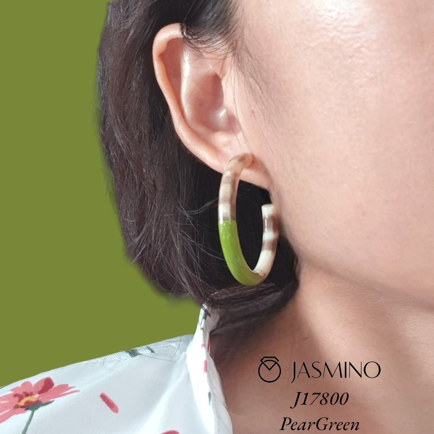 Jasmino Simple Vintage C-Shaped Large Hoop Earrings For Women Made By Natural Buffalo Horn