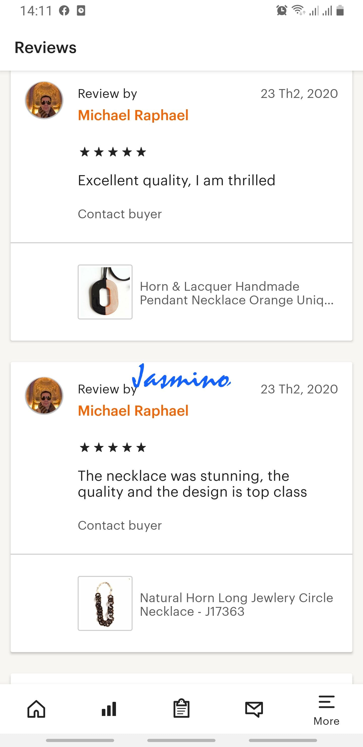 customers write good reviews for the horn jewelry and the best horn supplier