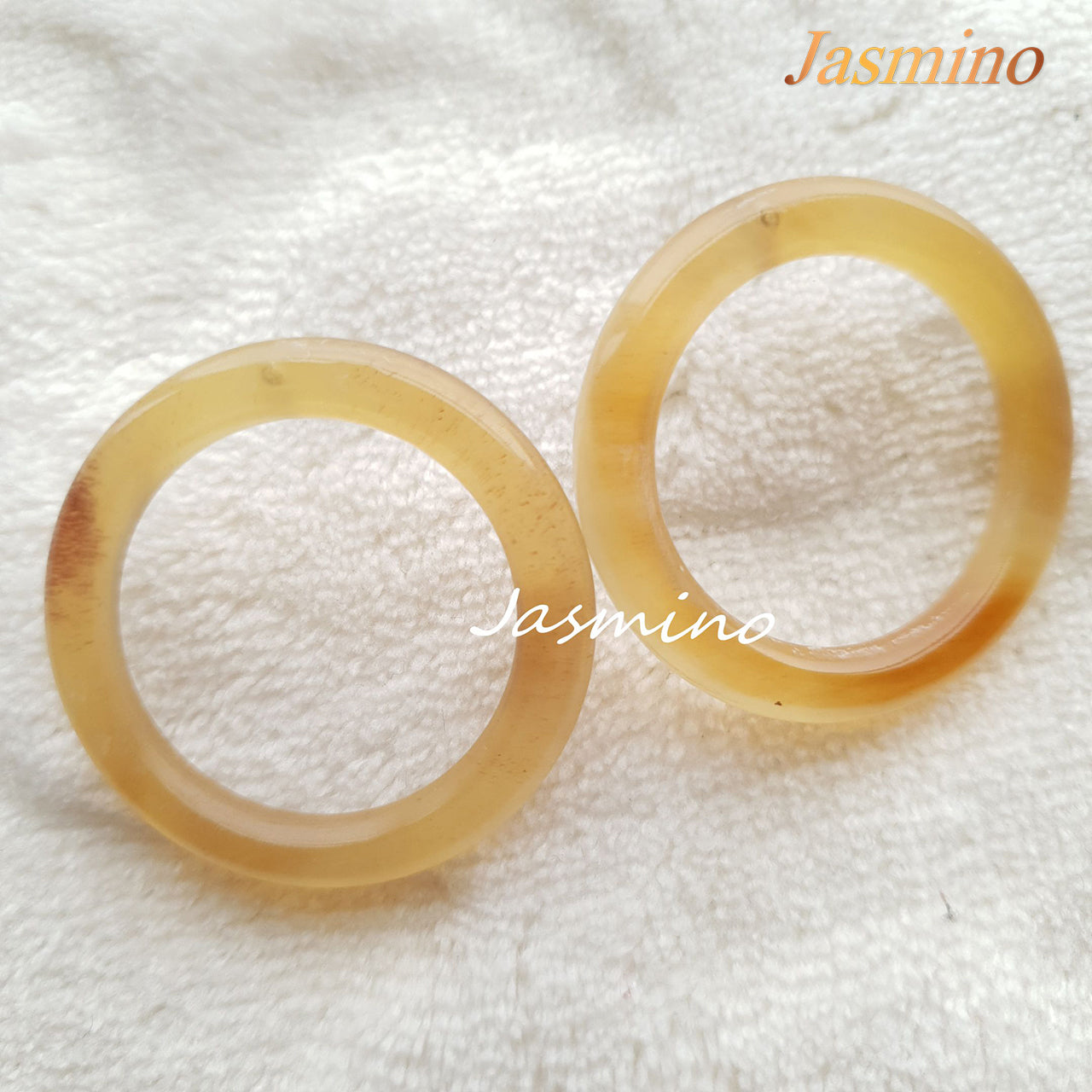 Unique handmade Minimalist Vintage stud earrings feature a thin circle shape with a light yellow color