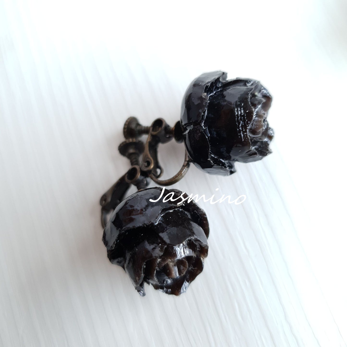 Handcrafted Black Rose Flower Earring Studs for Women and Girls 