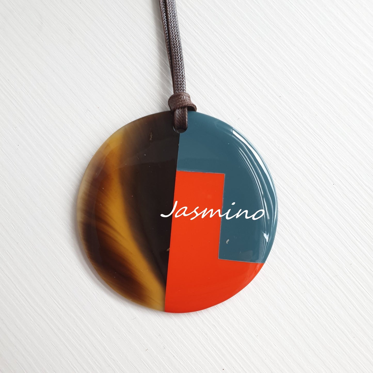 pendant is designed with various color mix each other  on the light background, impressive gift for her