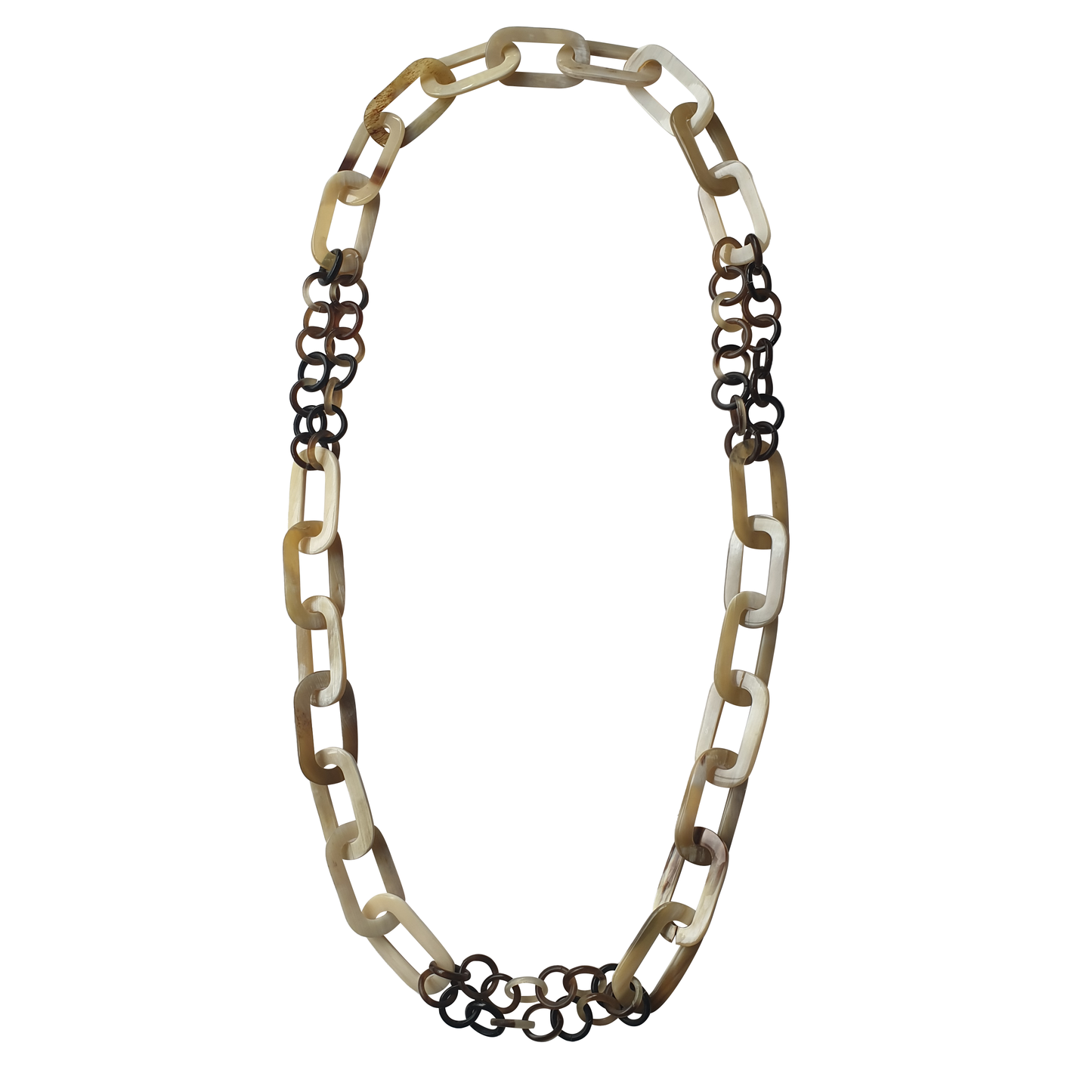 Jasmino Handmade Minimalist Spring 2023 Rectangle Chain Link Necklace Made By Natural Buffalo Horn